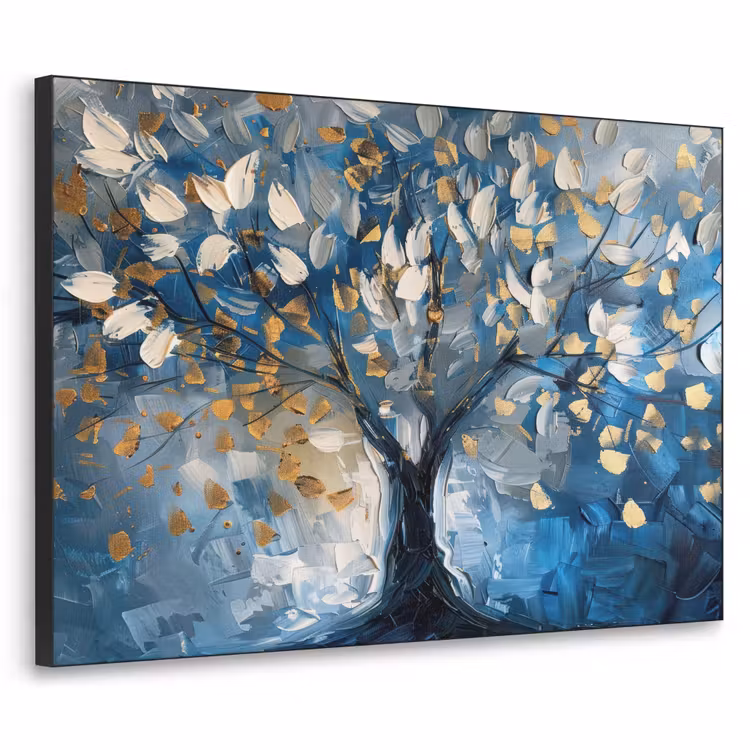 Art Frame - Boom - Blauw - Goud - Abstract — 1