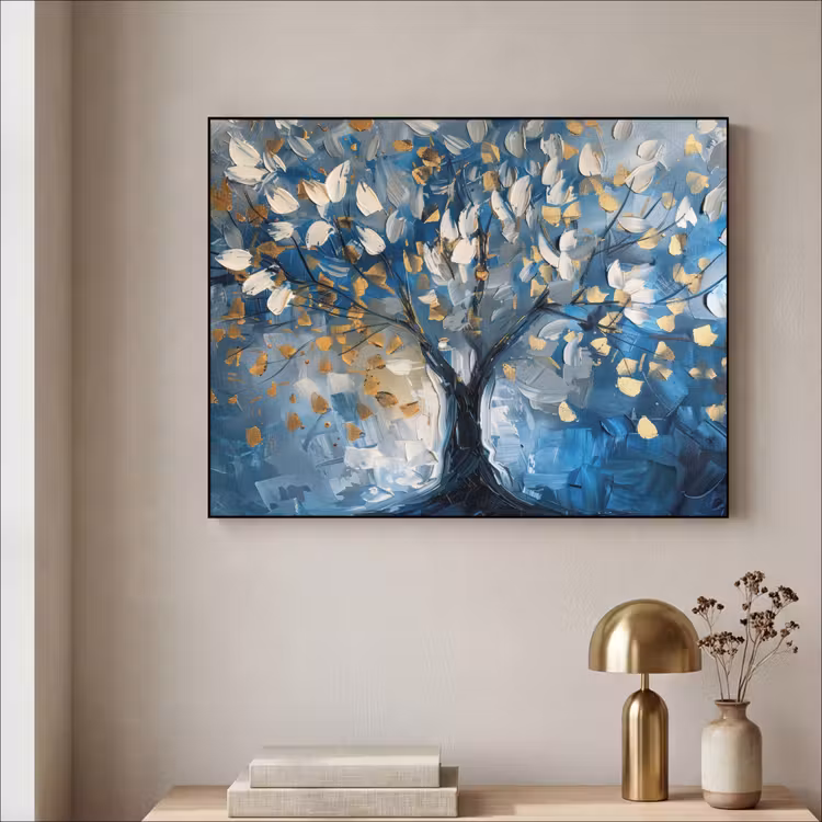 Art Frame - Boom - Blauw - Goud - Abstract — 5