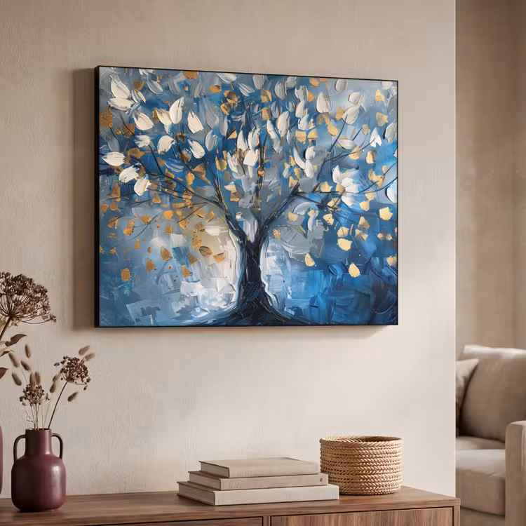 Art Frame - Boom - Blauw - Goud - Abstract — 7