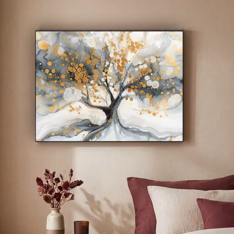 Art Frame - Boom - Modern - Abstract - Goud - Zwart - Wit — 3