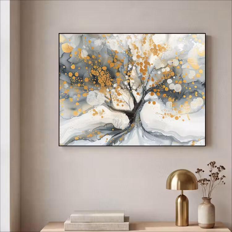 Art Frame - Boom - Modern - Abstract - Goud - Zwart - Wit — 5