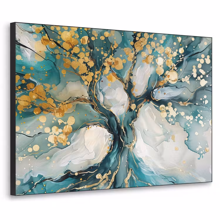 Art Frame - Boom - Modern - Verflook - Turquoise - Goud — 1