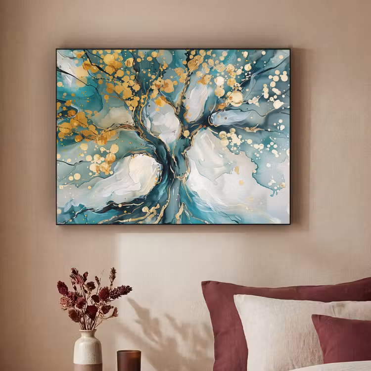 Art Frame - Boom - Modern - Verflook - Turquoise - Goud — 3