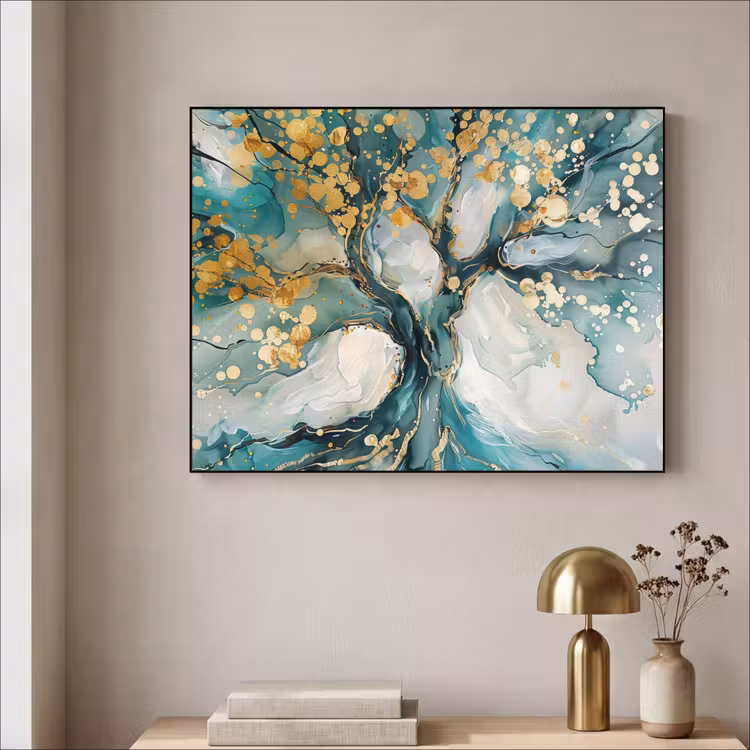 Art Frame - Boom - Modern - Verflook - Turquoise - Goud — 5