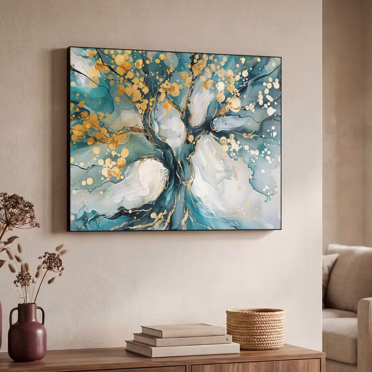 Art Frame - Boom - Modern - Verflook - Turquoise - Goud — 7