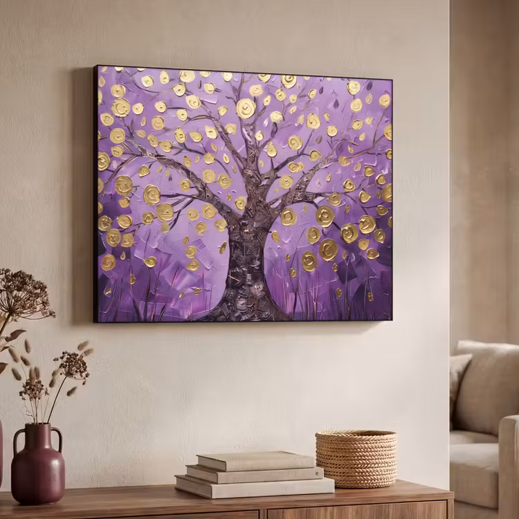 Art Frame - Levensboom - Boom - Paars - Goud - Modern — 7