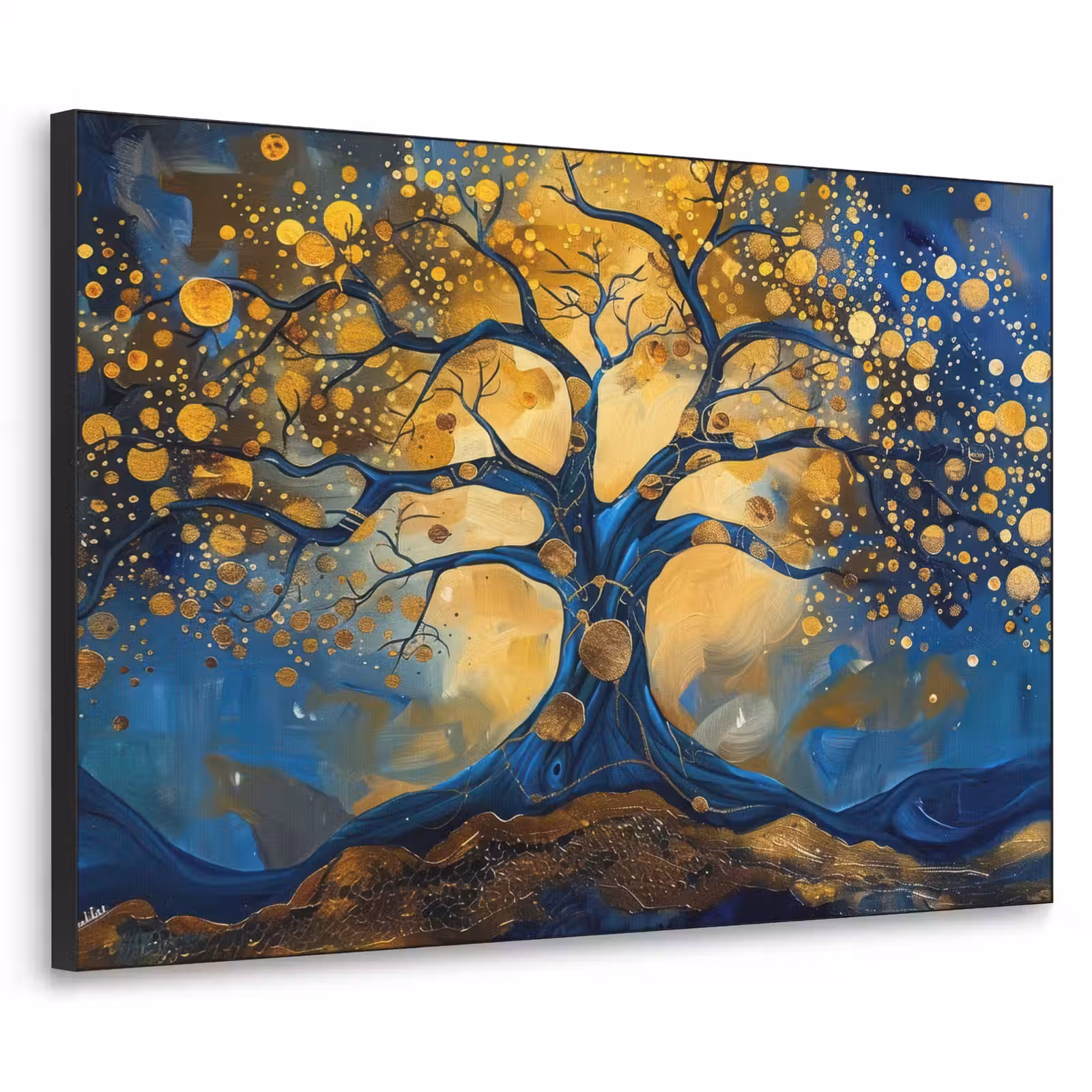 Art Frame - Boom - Levensboom - Blauw - Goud — 1