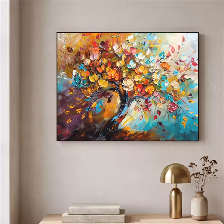 Art Frame - Boom - Abstract - Kleurrijk - Bloemen — 5
