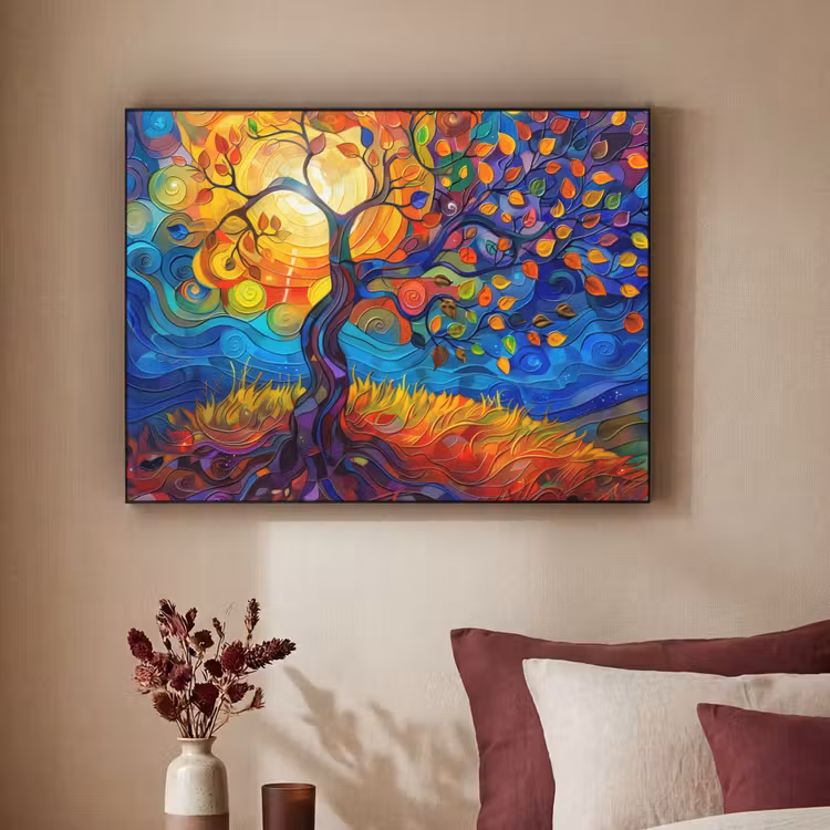 Art Frame - Boom - Zon - Verflook - Kleuren - Abstract — 3