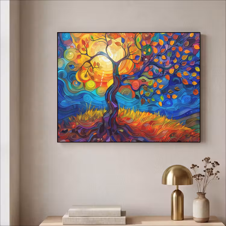Art Frame - Boom - Zon - Verflook - Kleuren - Abstract — 5