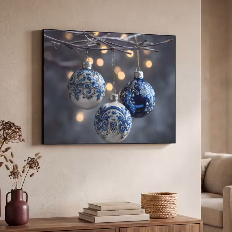 Art Frame - Kerstbal - Versierd - Blauw — 7