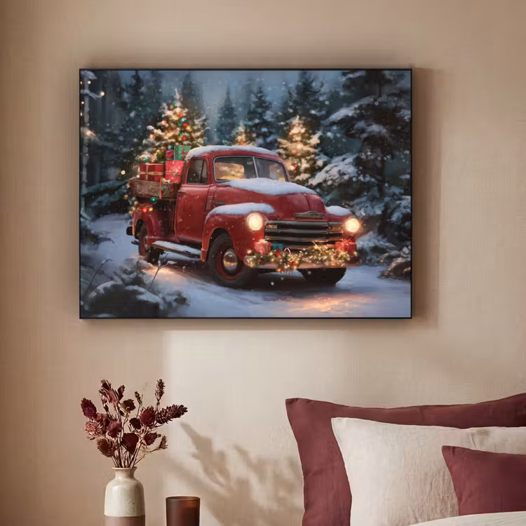 Art Frame - Kersttruck - Sneeuwbos - Rood — 3