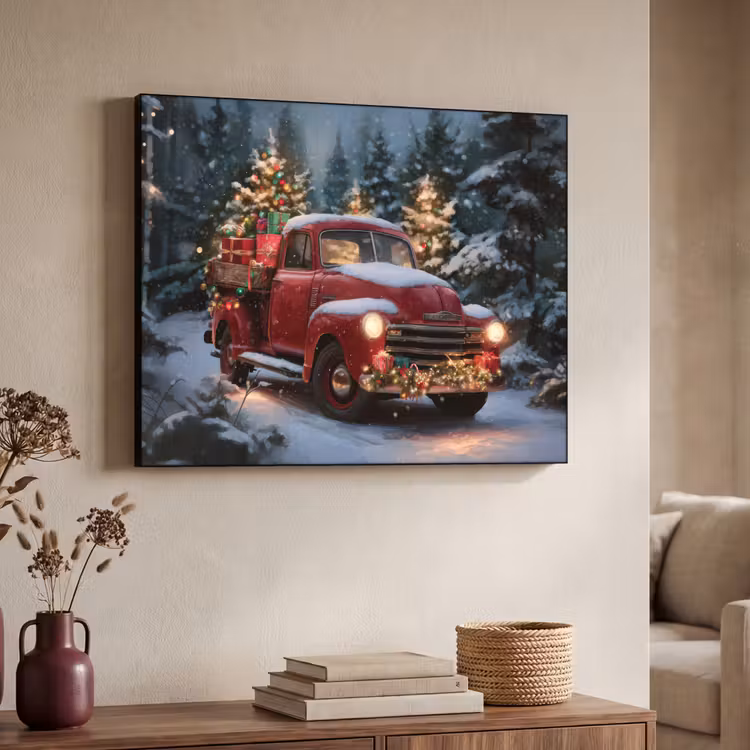 Art Frame - Kersttruck - Sneeuwbos - Rood — 7