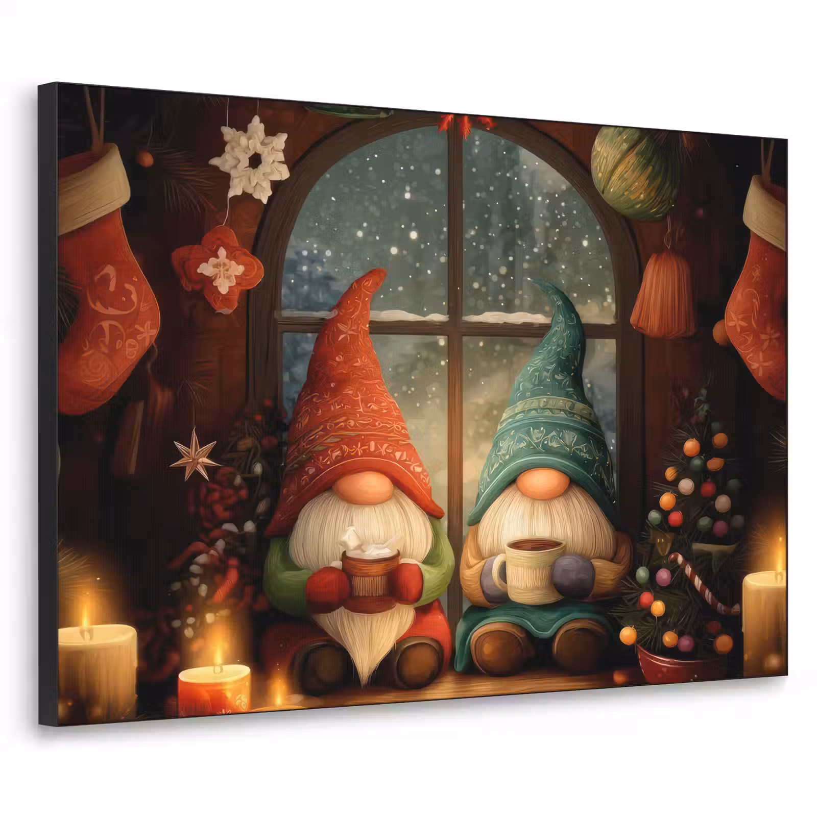 Art Frame - Gnooms - Kerst - Raam - Kleurrijk — 1