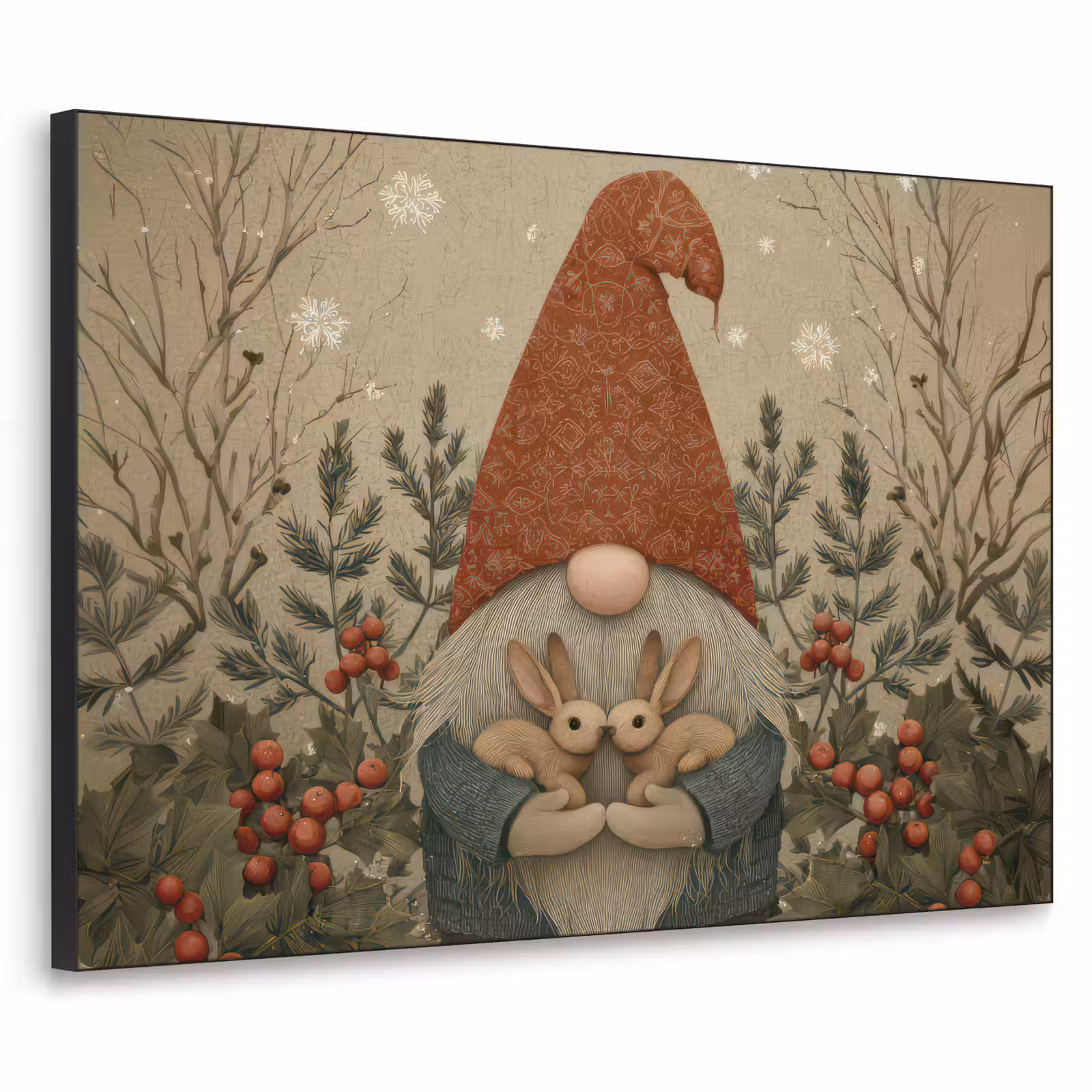 Art Frame - Kerstgnome - Konijntjes - Kleurrijk — 1