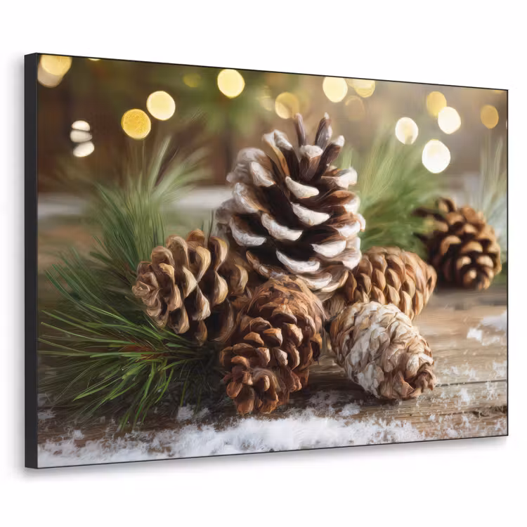Art Frame - Dennenappels - Kerstsfeer - Bruin - Groen — 1