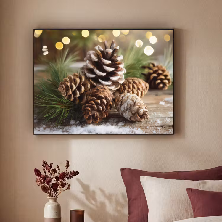 Art Frame - Dennenappels - Kerstsfeer - Bruin - Groen — 3