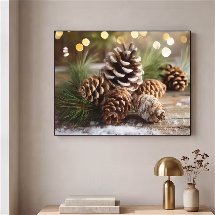 Art Frame - Dennenappels - Kerstsfeer - Bruin - Groen — 5