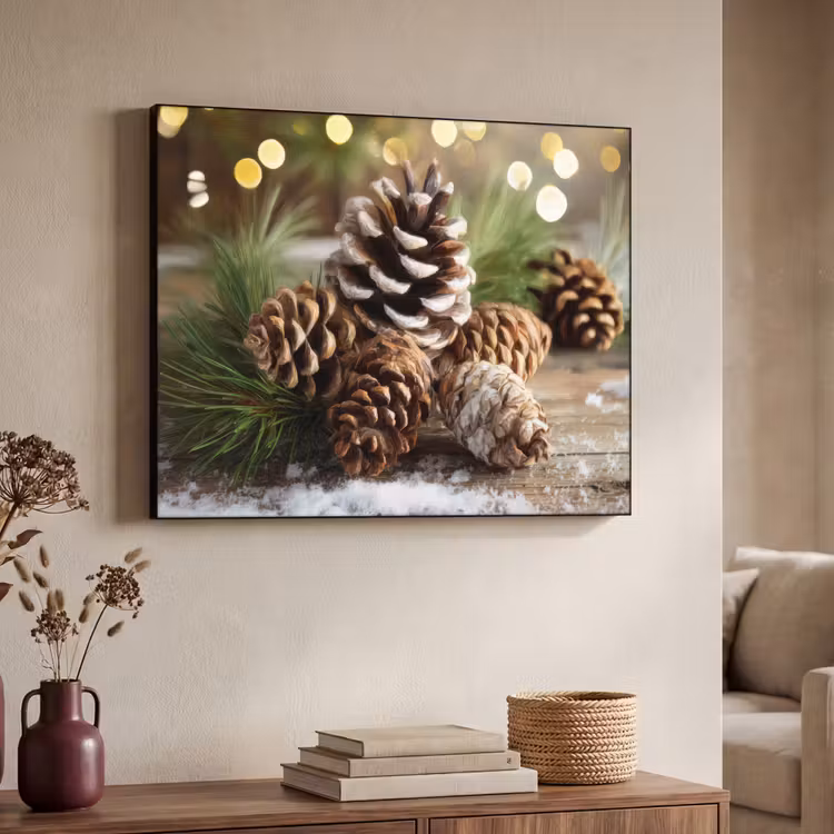 Art Frame - Dennenappels - Kerstsfeer - Bruin - Groen — 7