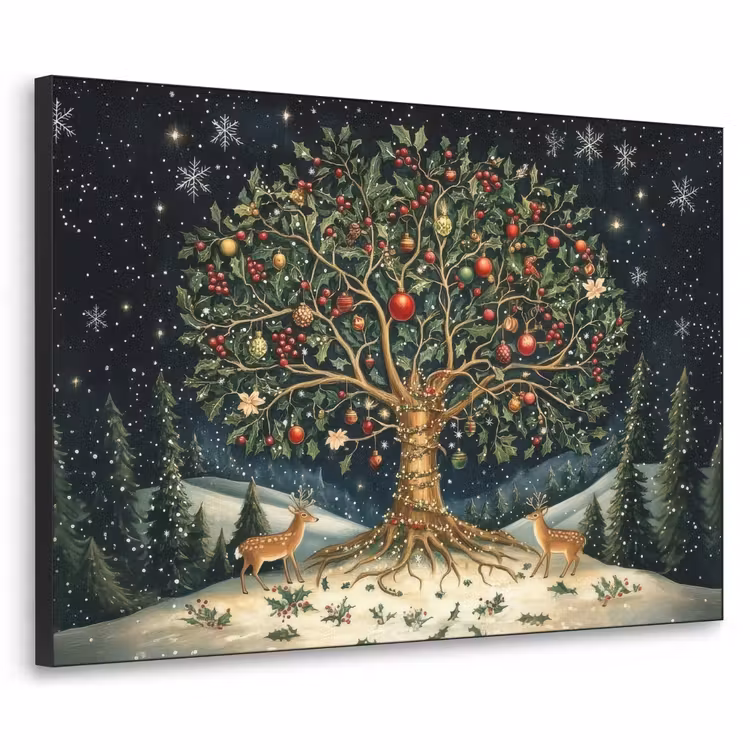 Art Frame - Feestboom - Winterhemel - Kleurrijk — 1