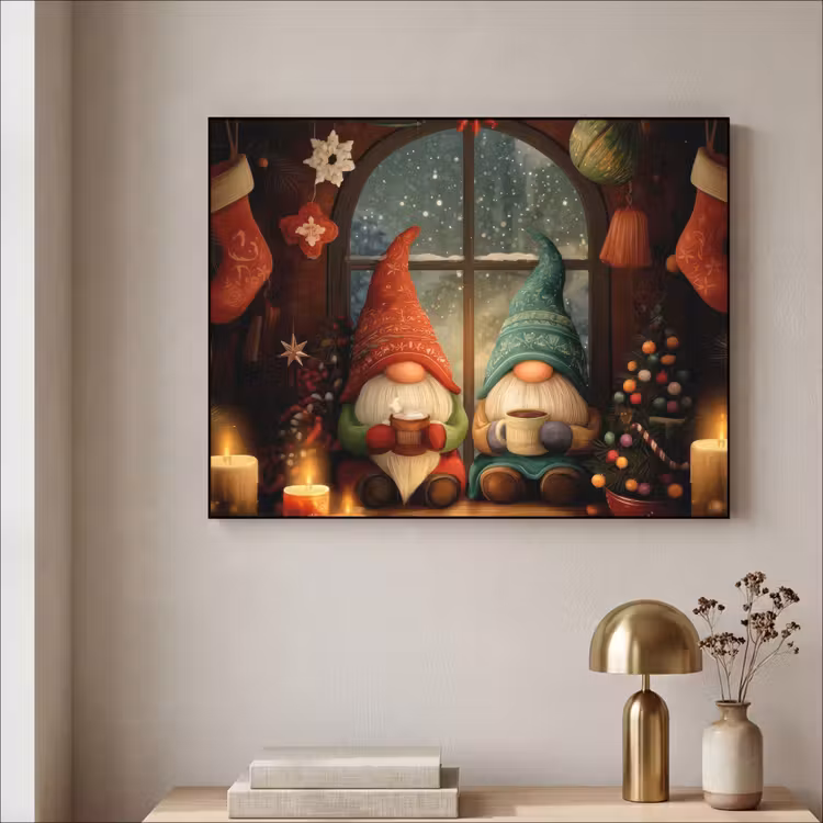 Art Frame - Gnooms - Kerst - Raam - Kleurrijk — 5