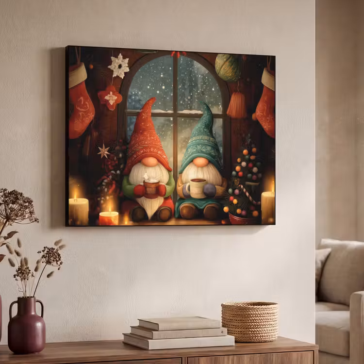 Art Frame - Gnooms - Kerst - Raam - Kleurrijk — 7