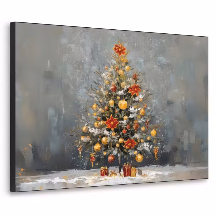 Art Frame - Kerstboom - Cadeaus - Rood - Goud — 1