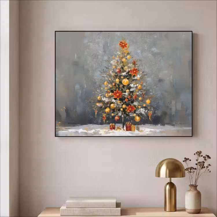 Art Frame - Kerstboom - Cadeaus - Rood - Goud — 5