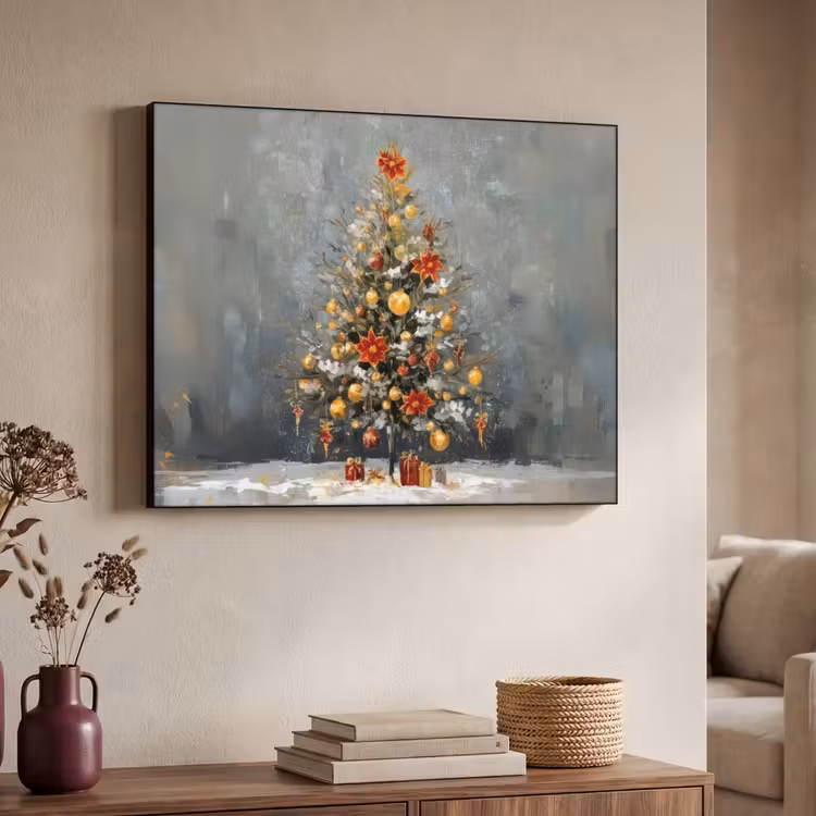Art Frame - Kerstboom - Cadeaus - Rood - Goud — 7