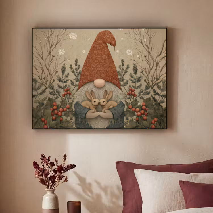 Art Frame - Kerstgnome - Konijntjes - Kleurrijk — 3
