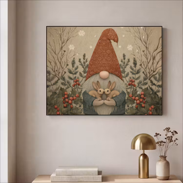 Art Frame - Kerstgnome - Konijntjes - Kleurrijk — 5