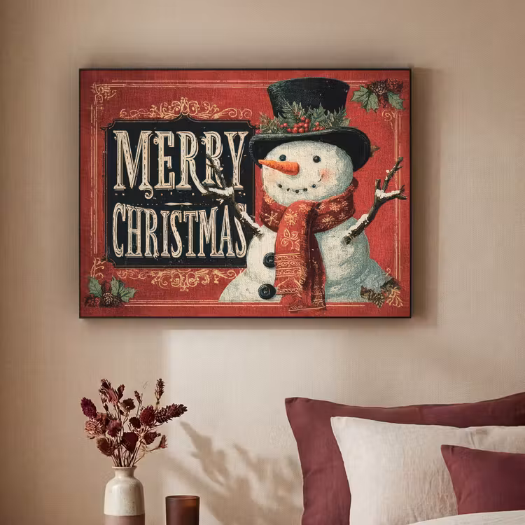 Art Frame - Klassiek - Kerstgroet - Sneeuwpop - Rood — 3