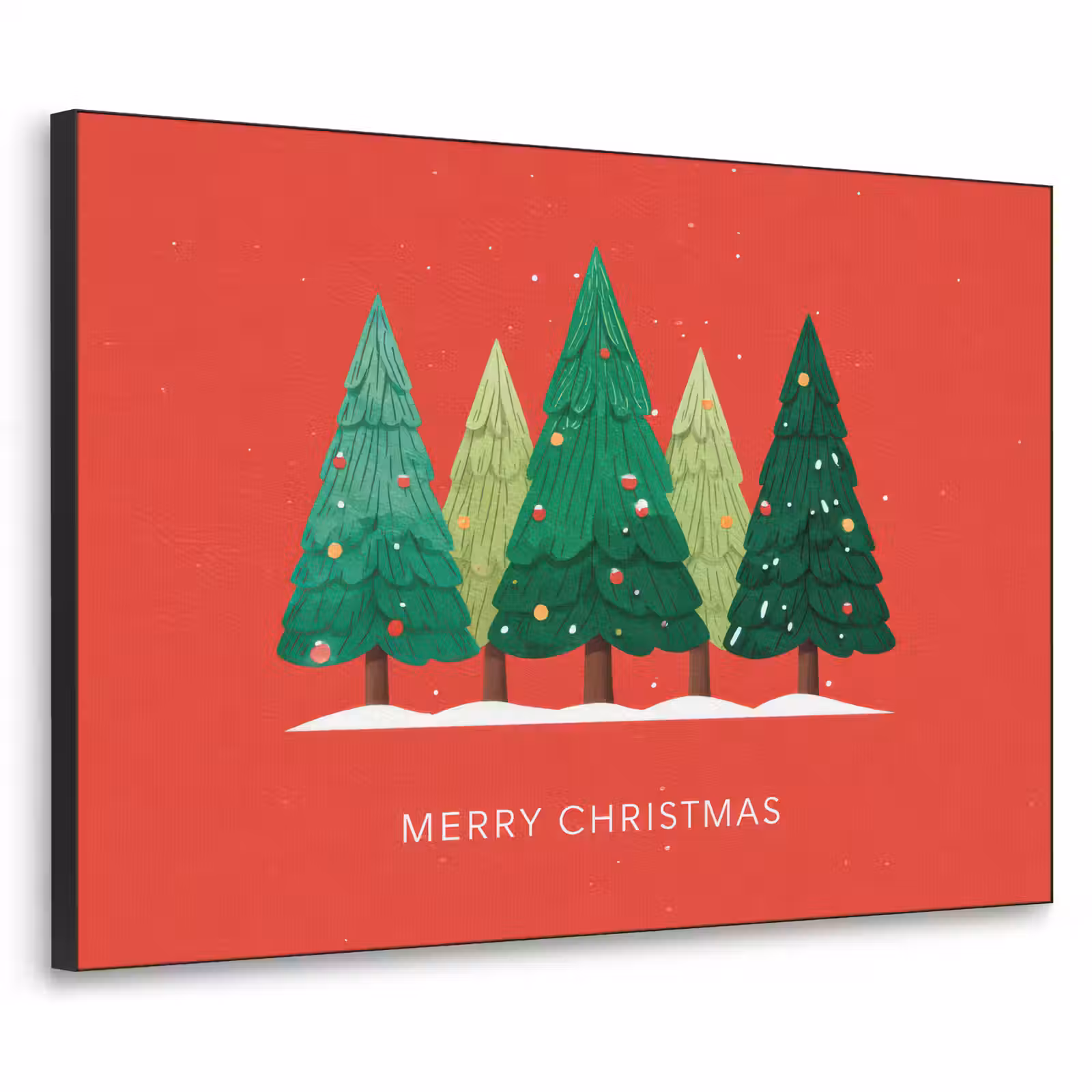 Art Frame - Minimalistisch - Kerstbomen - Rood - Sneeuw — 1