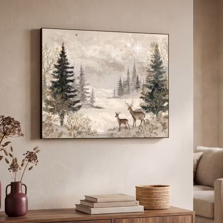 Art Frame - Bos - Herten - Winter - Sneeuw — 7