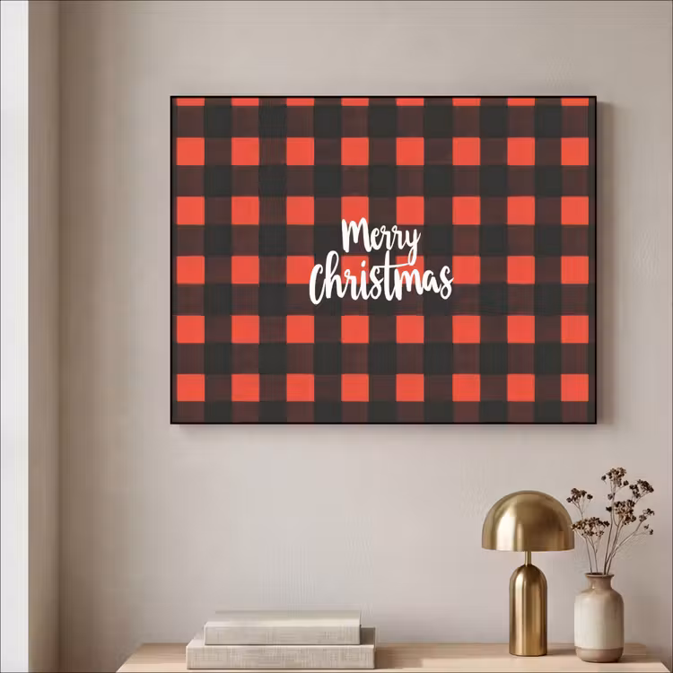 Art Frame - Geruit - Rood - Tekst - Christmas — 5