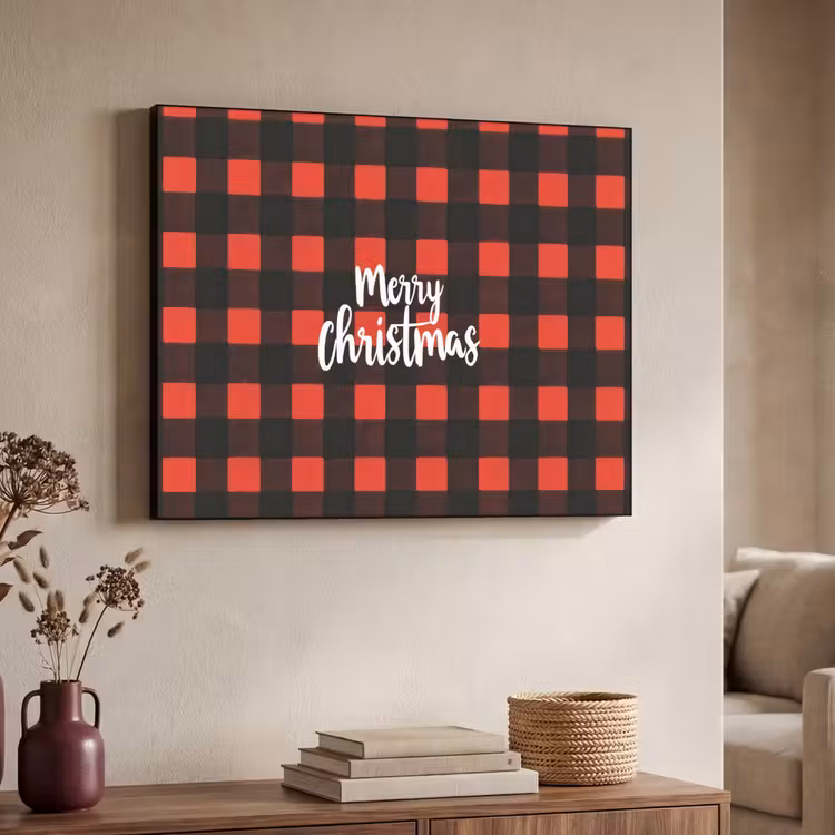 Art Frame - Geruit - Rood - Tekst - Christmas — 7