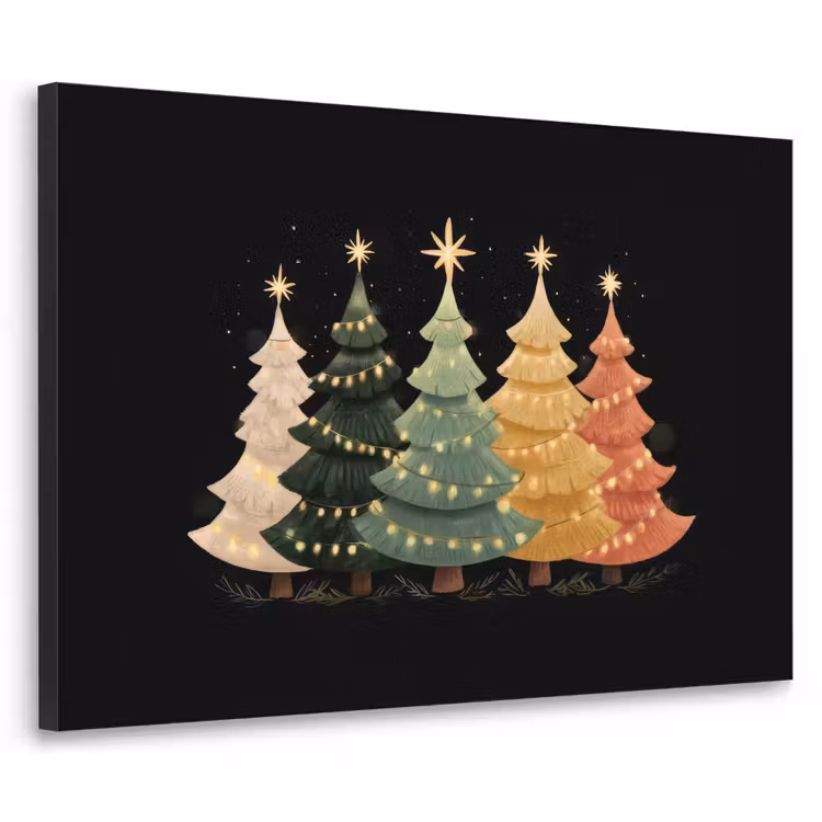 Art Frame - Kerstbomen - Kleurrijk - Lichtjes - Ster — 1