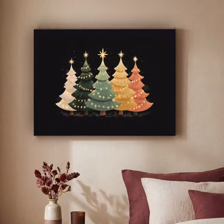 Art Frame - Kerstbomen - Kleurrijk - Lichtjes - Ster — 3