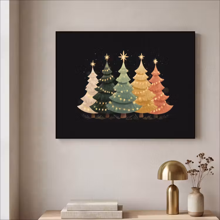 Art Frame - Kerstbomen - Kleurrijk - Lichtjes - Ster — 5