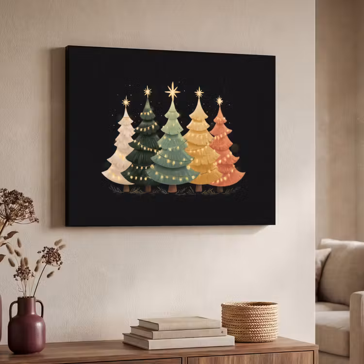 Art Frame - Kerstbomen - Kleurrijk - Lichtjes - Ster — 7