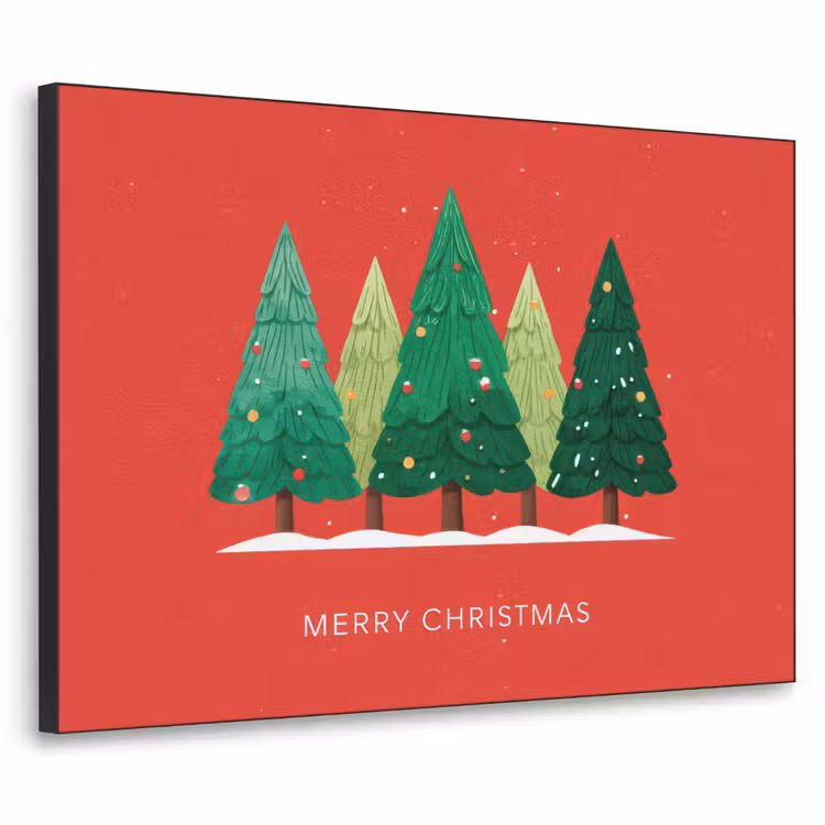 Art Frame - Minimalistisch - Kerstbomen - Rood - Sneeuw — 1