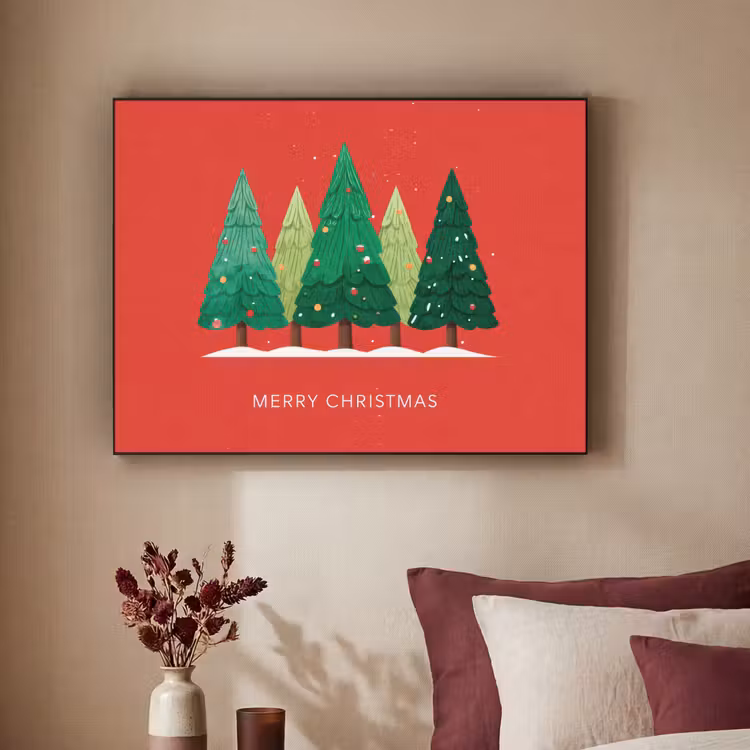 Art Frame - Minimalistisch - Kerstbomen - Rood - Sneeuw — 3