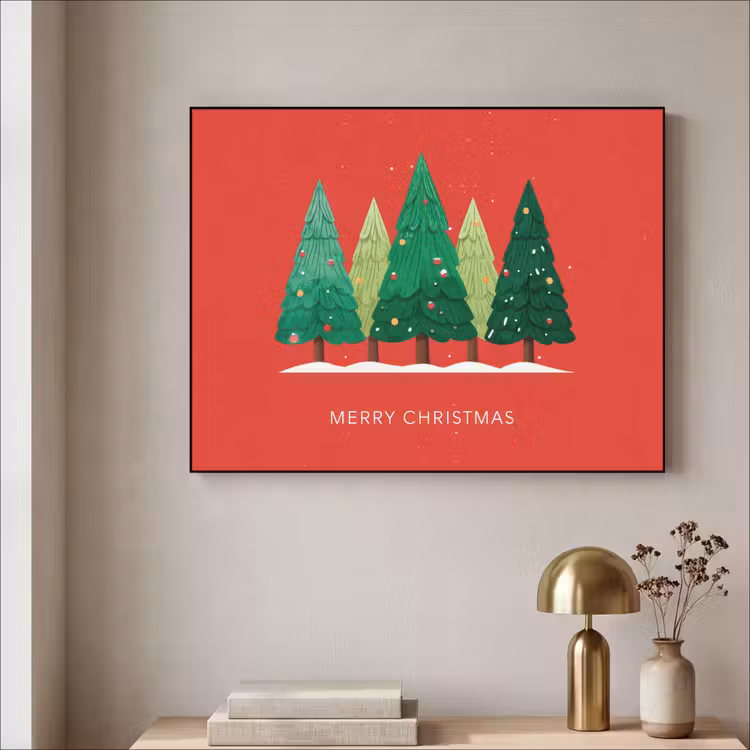 Art Frame - Minimalistisch - Kerstbomen - Rood - Sneeuw — 5