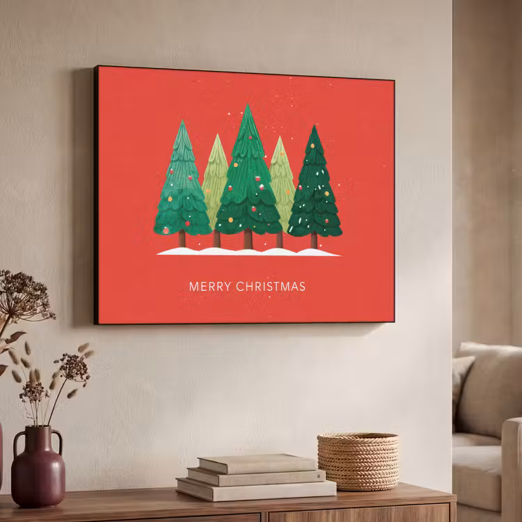 Art Frame - Minimalistisch - Kerstbomen - Rood - Sneeuw — 7