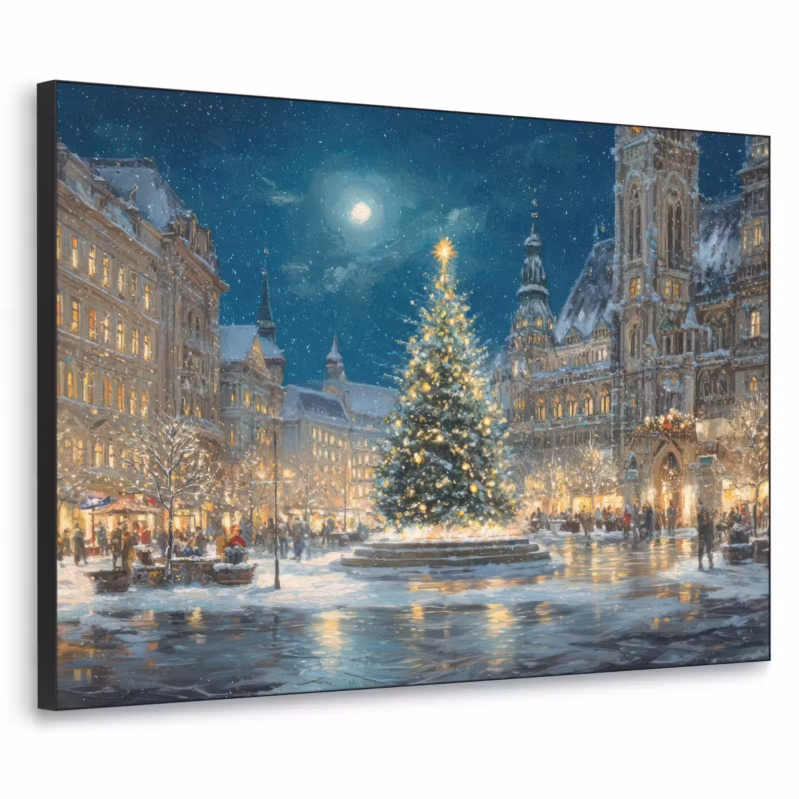Art Frame - Kerstnacht - Stadsplein - Meerkleurig — 1