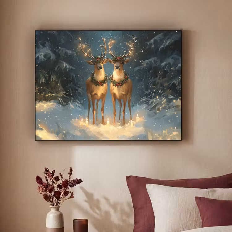 Art Frame - Dennensprookje - Rendier - Nacht — 3
