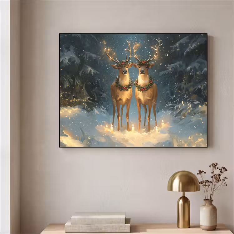 Art Frame - Dennensprookje - Rendier - Nacht — 5