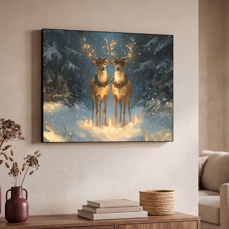 Art Frame - Dennensprookje - Rendier - Nacht — 7