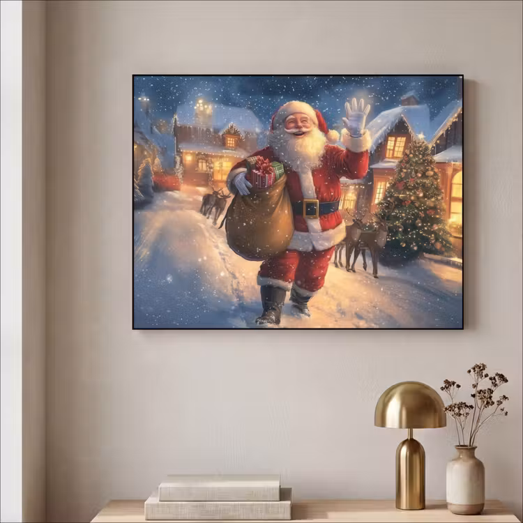 Art Frame - Kerstman - Dorp - Hert - Donker — 5