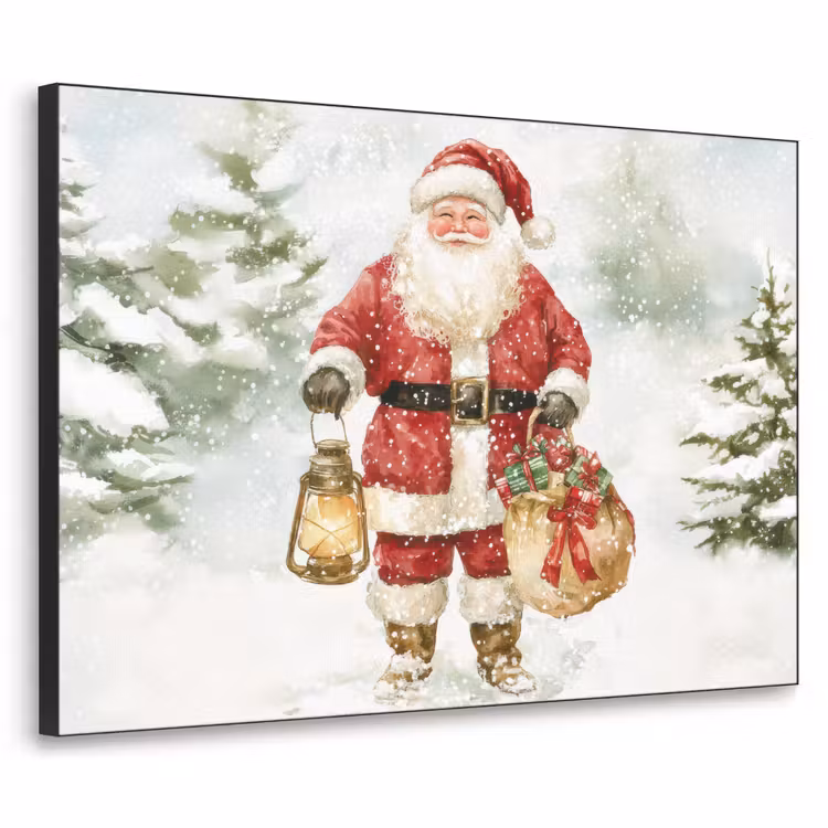 Art Frame - Kerstman- Winter - Sneeuw - Wit - Rood — 1